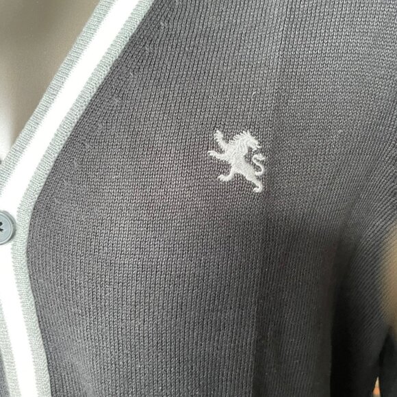 Express Mens Cardigan Sweater Black Button Up u Raised Seams XL - Picture 9 of 11